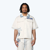 Oversized Premier S/S Woven Shirt - Coronet Blue