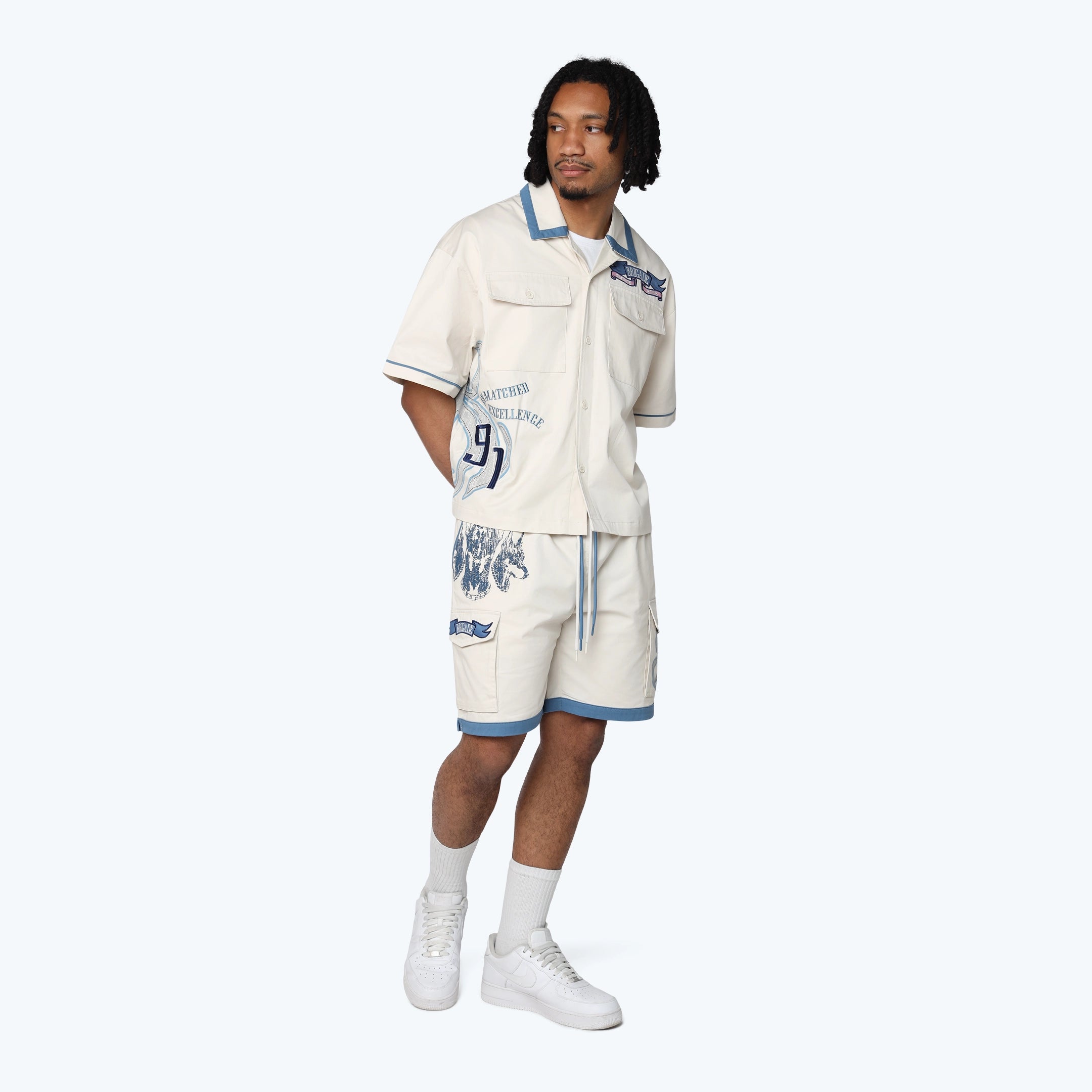 Oversized Premier S/S Woven Shirt - Coronet Blue