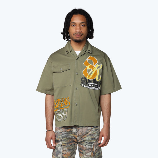 Oversized Wilds S/S Woven Shirt - Loden Green