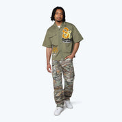 Oversized Wilds S/S Woven Shirt - Loden Green