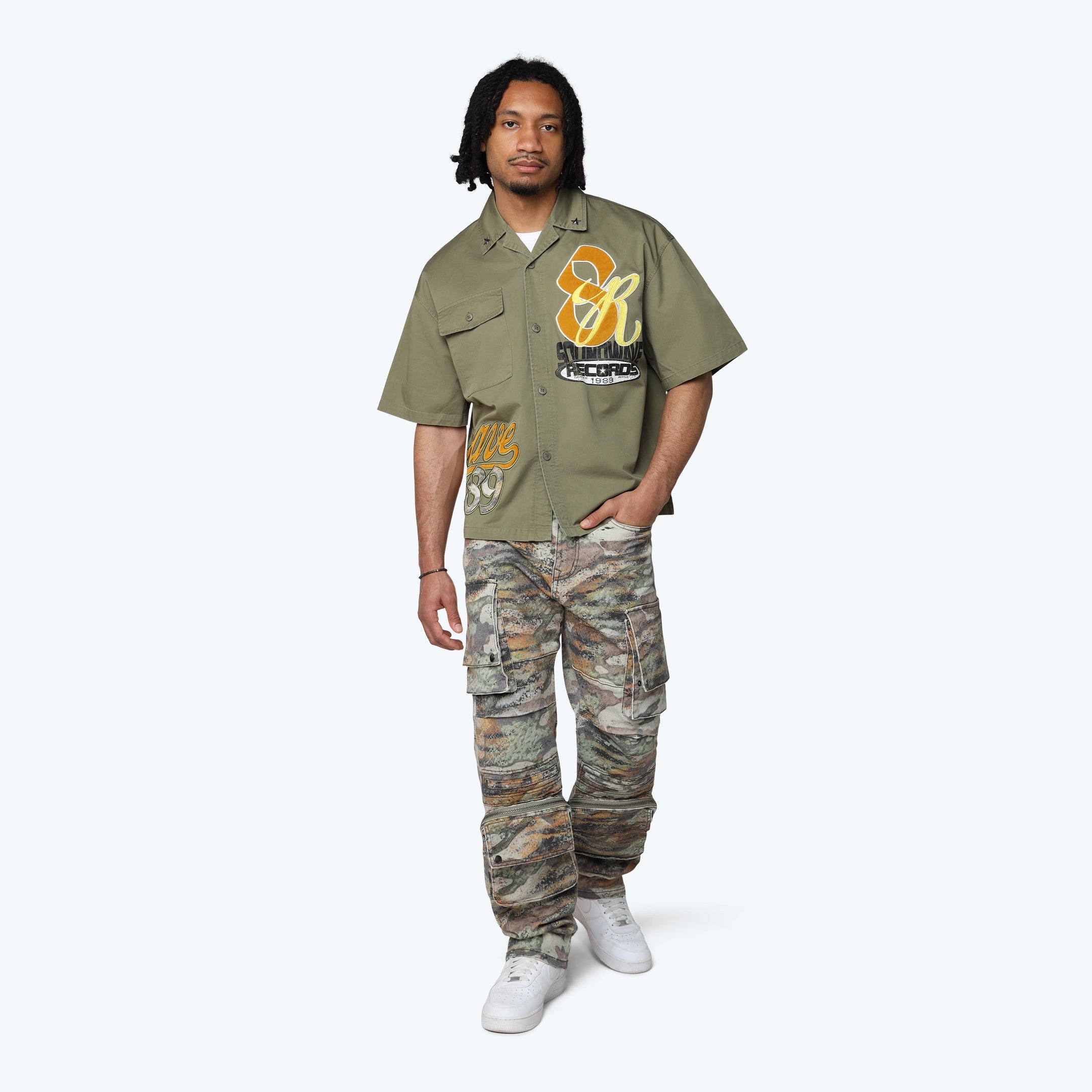Oversized Wilds S/S Woven Shirt - Loden Green