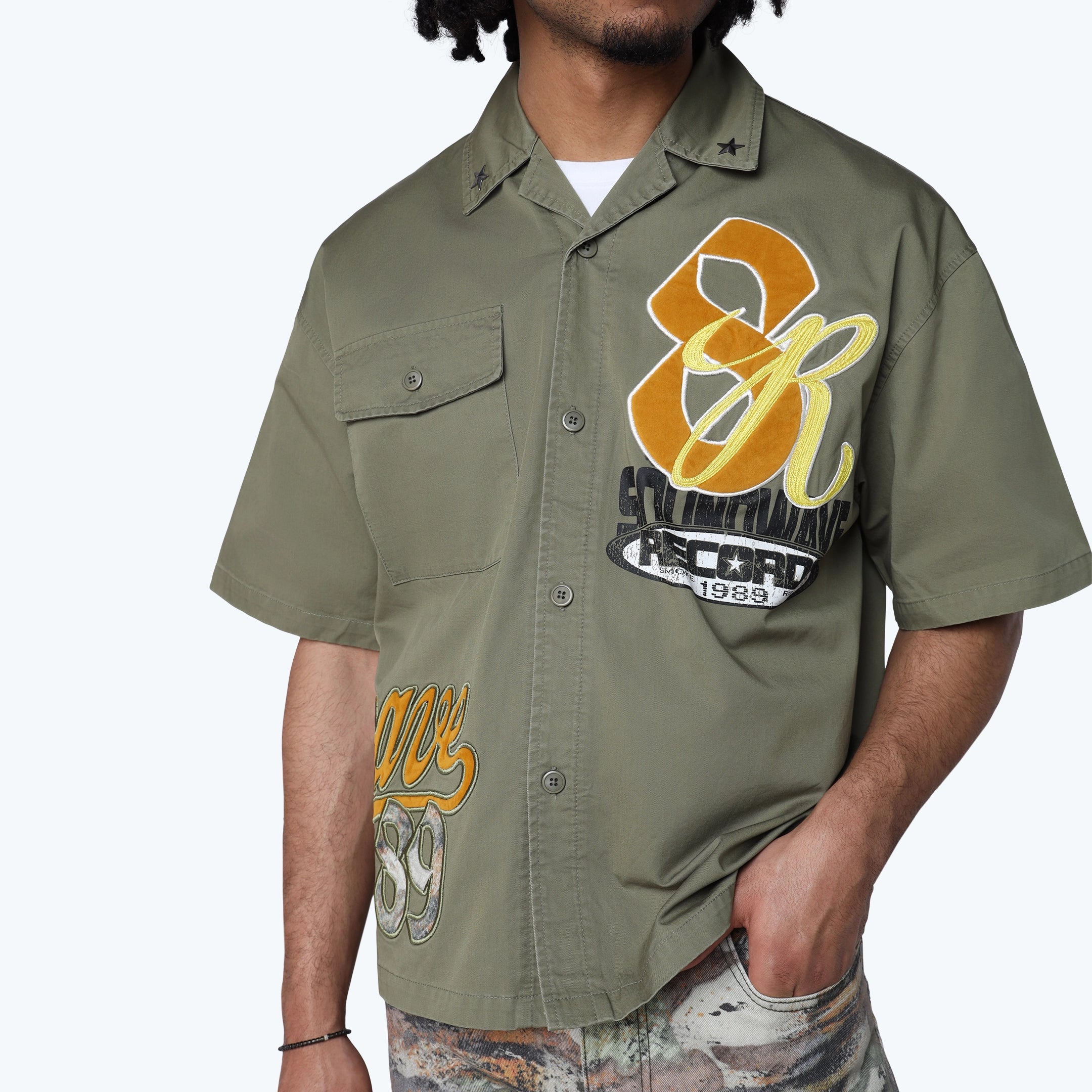 Oversized Wilds S/S Woven Shirt - Loden Green
