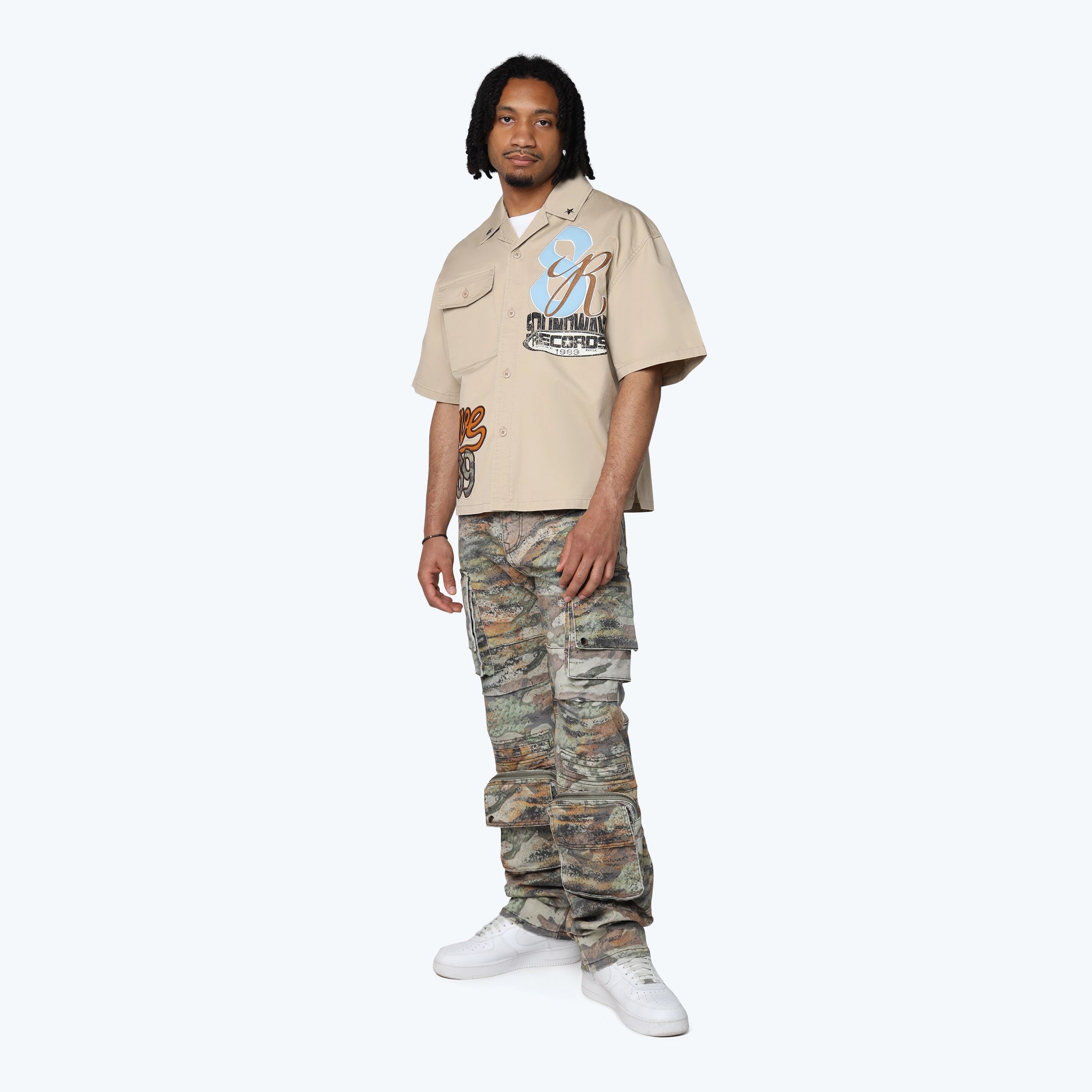 Oversized Wilds S/S Woven Shirt - Safari