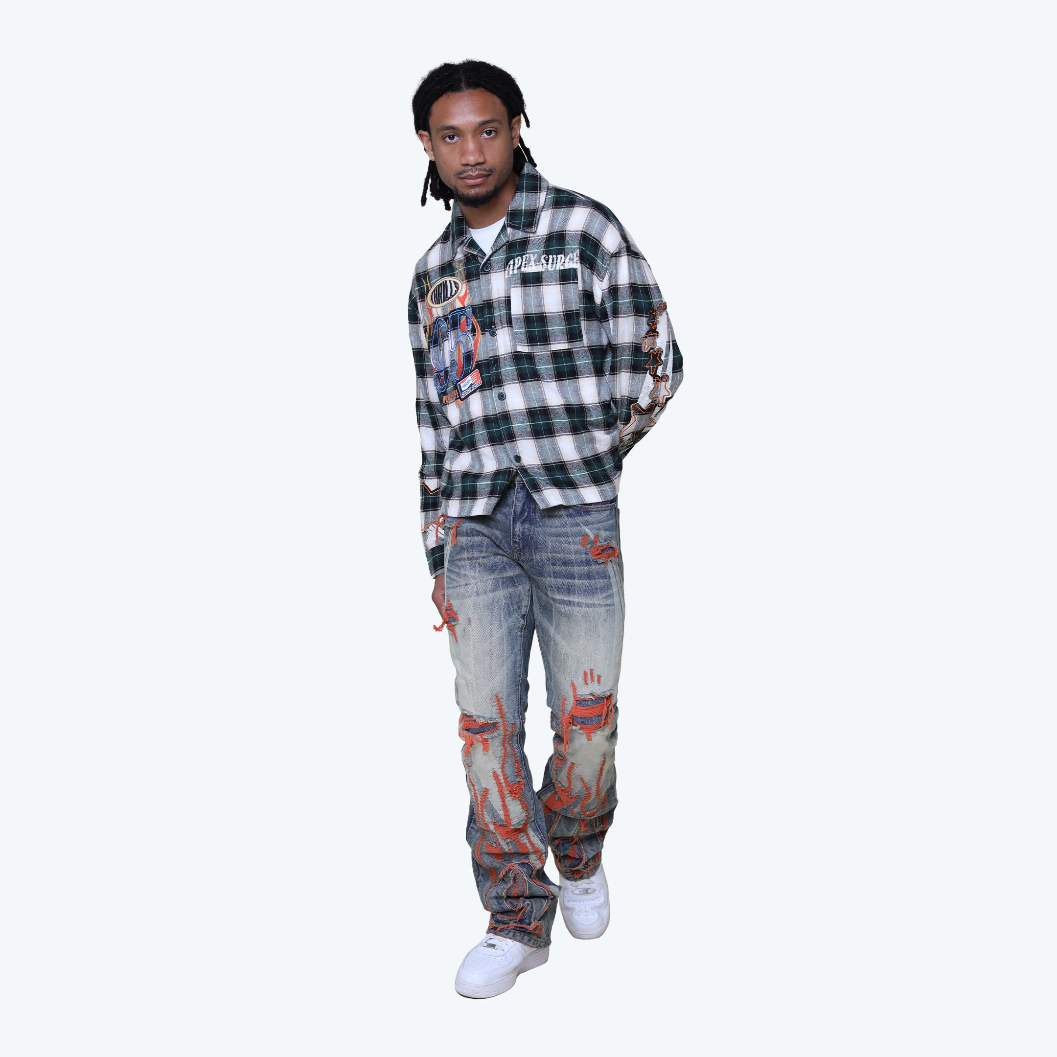 Lazy Stacked Thrills Jeans - Imperial Blue