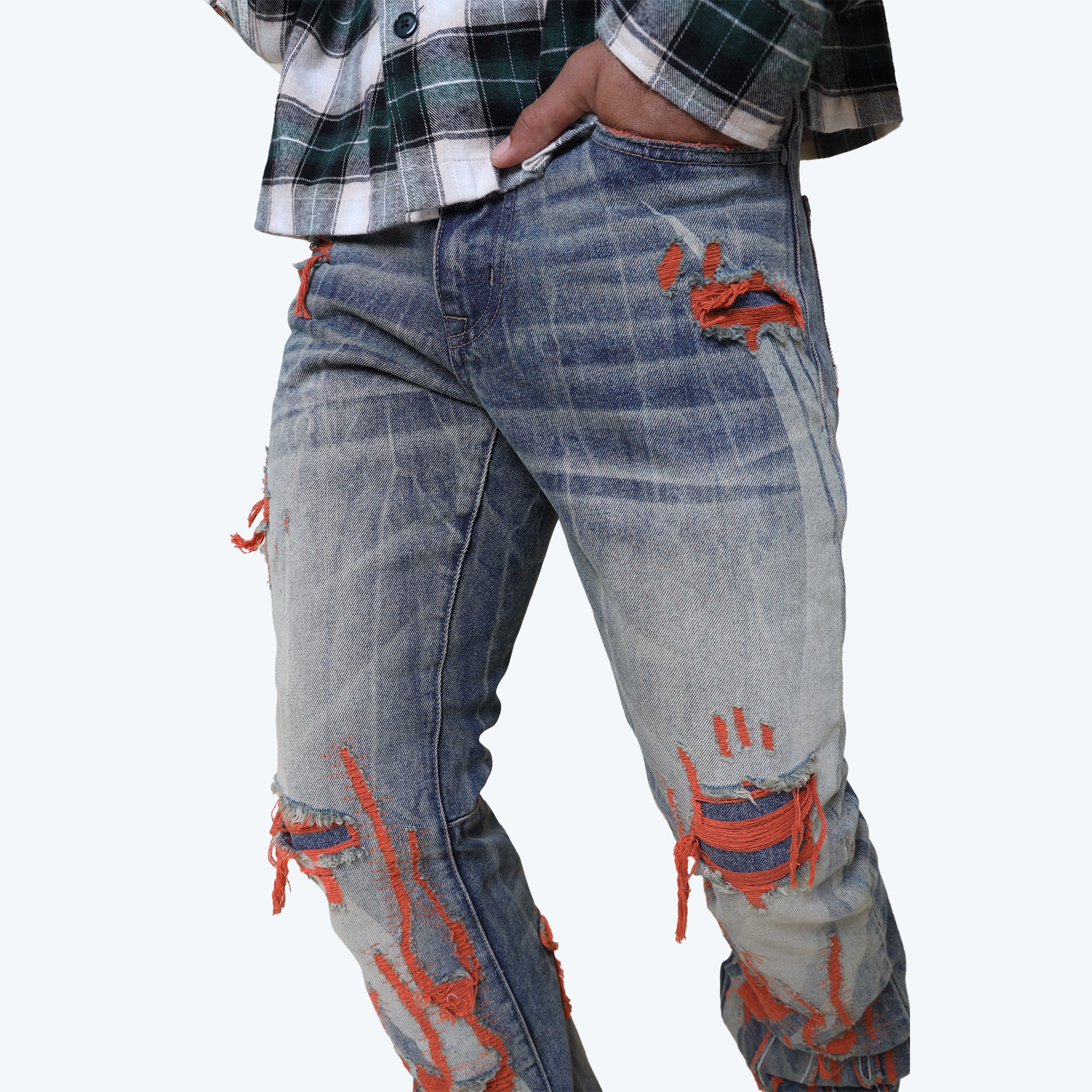 Lazy Stacked Thrills Jeans - Imperial Blue