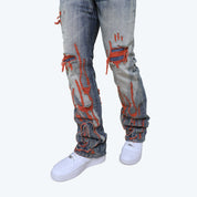 Lazy Stacked Thrills Jeans - Imperial Blue