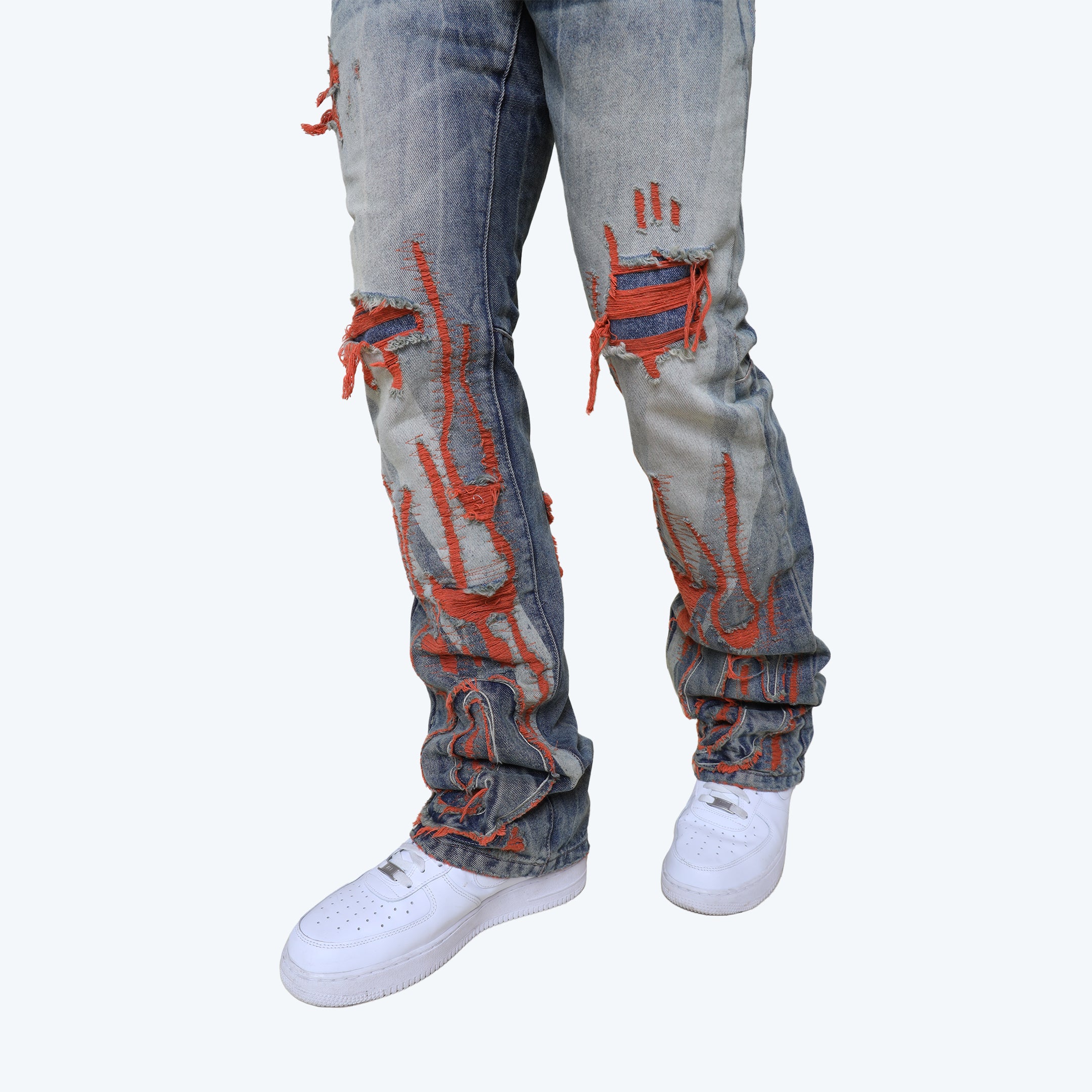Lazy Stacked Thrills Jeans - Imperial Blue