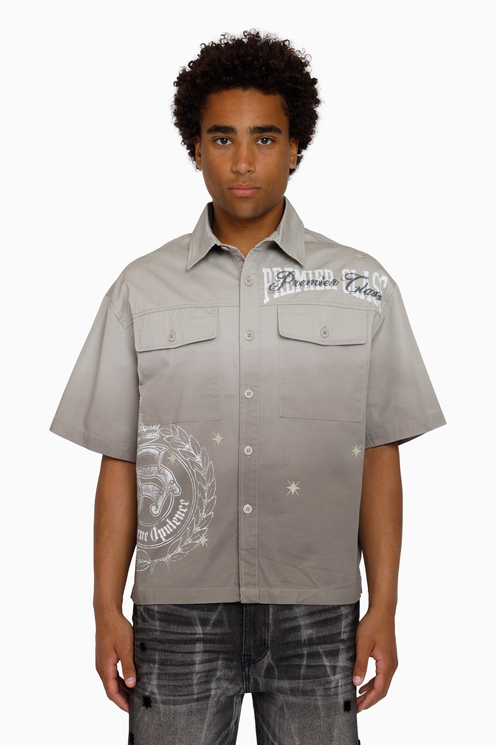 Premier Class SS Button Down Shirt - Dove