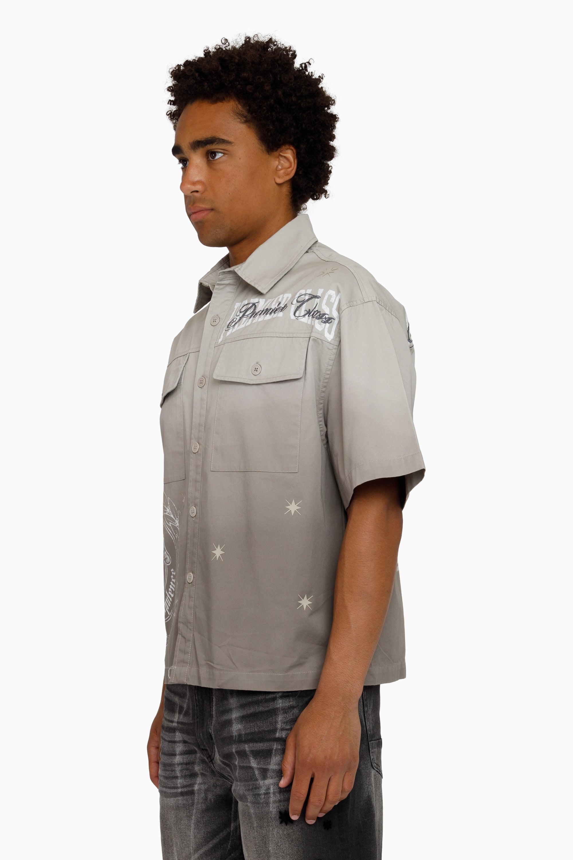 Premier Class SS Button Down Shirt - Dove