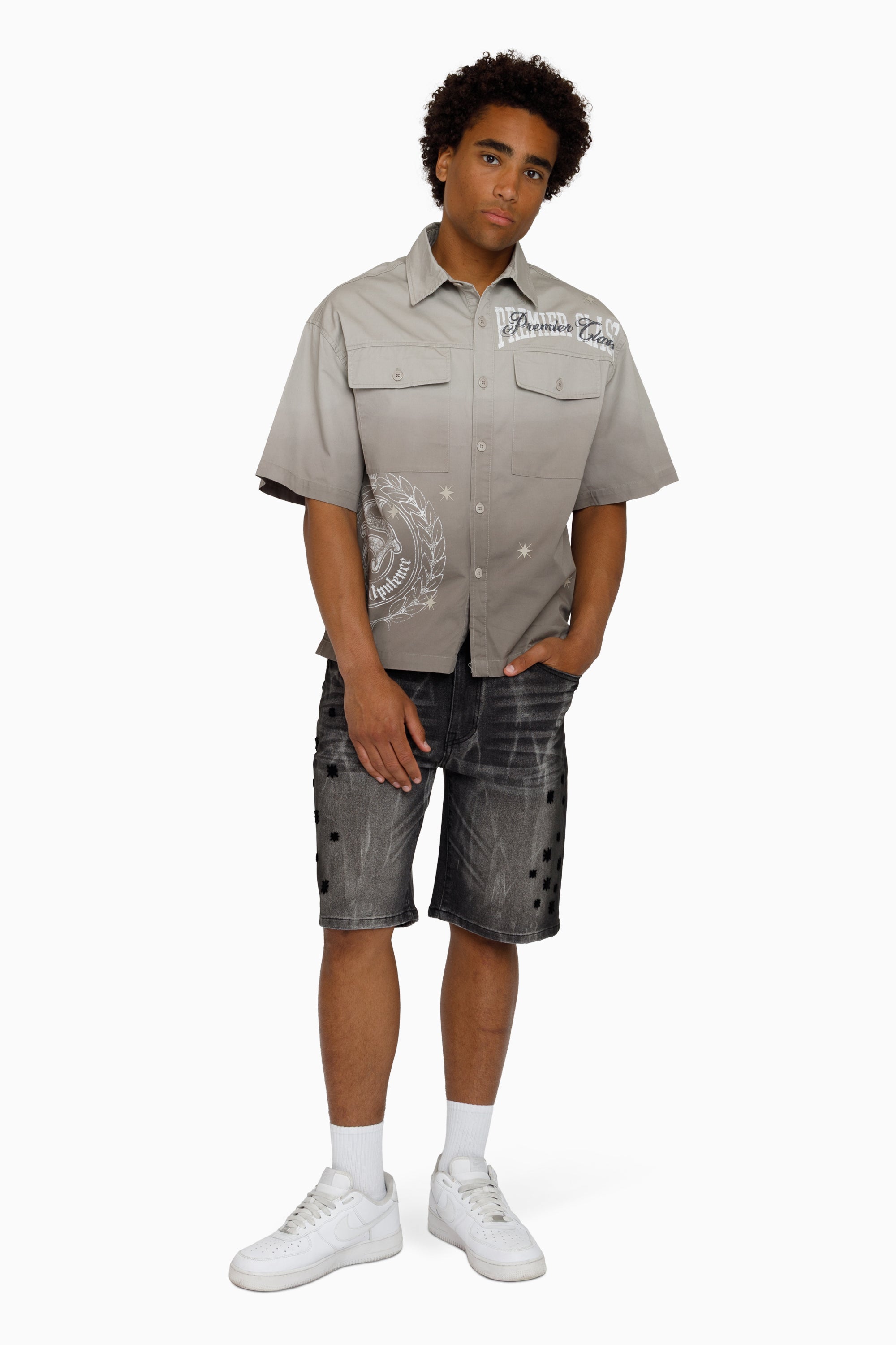 Premier Class SS Button Down Shirt - Dove
