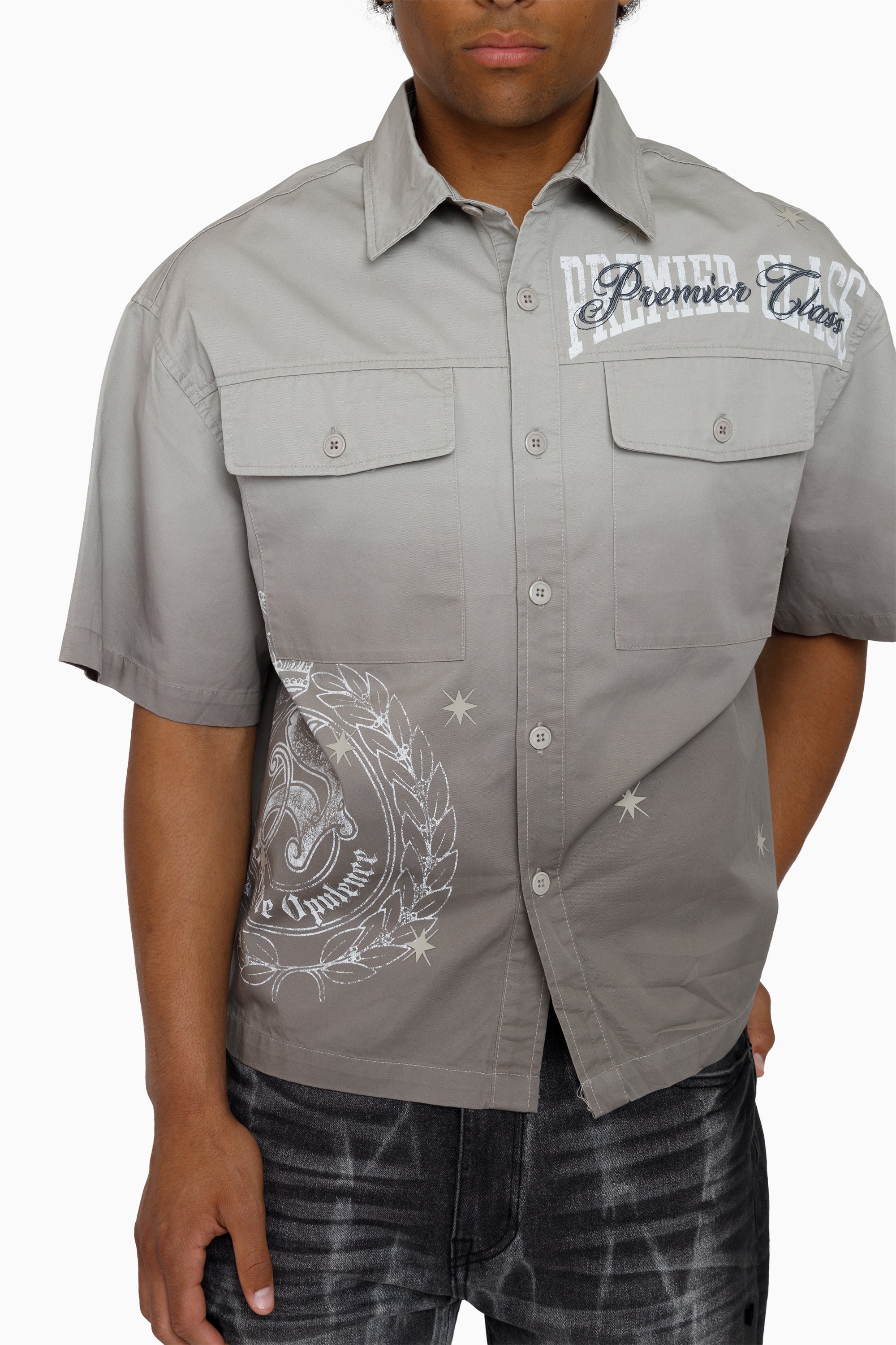 Premier Class SS Button Down Shirt - Dove