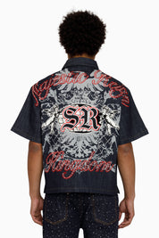Majestic Reign SS Button Down Shirt - Ink Blue