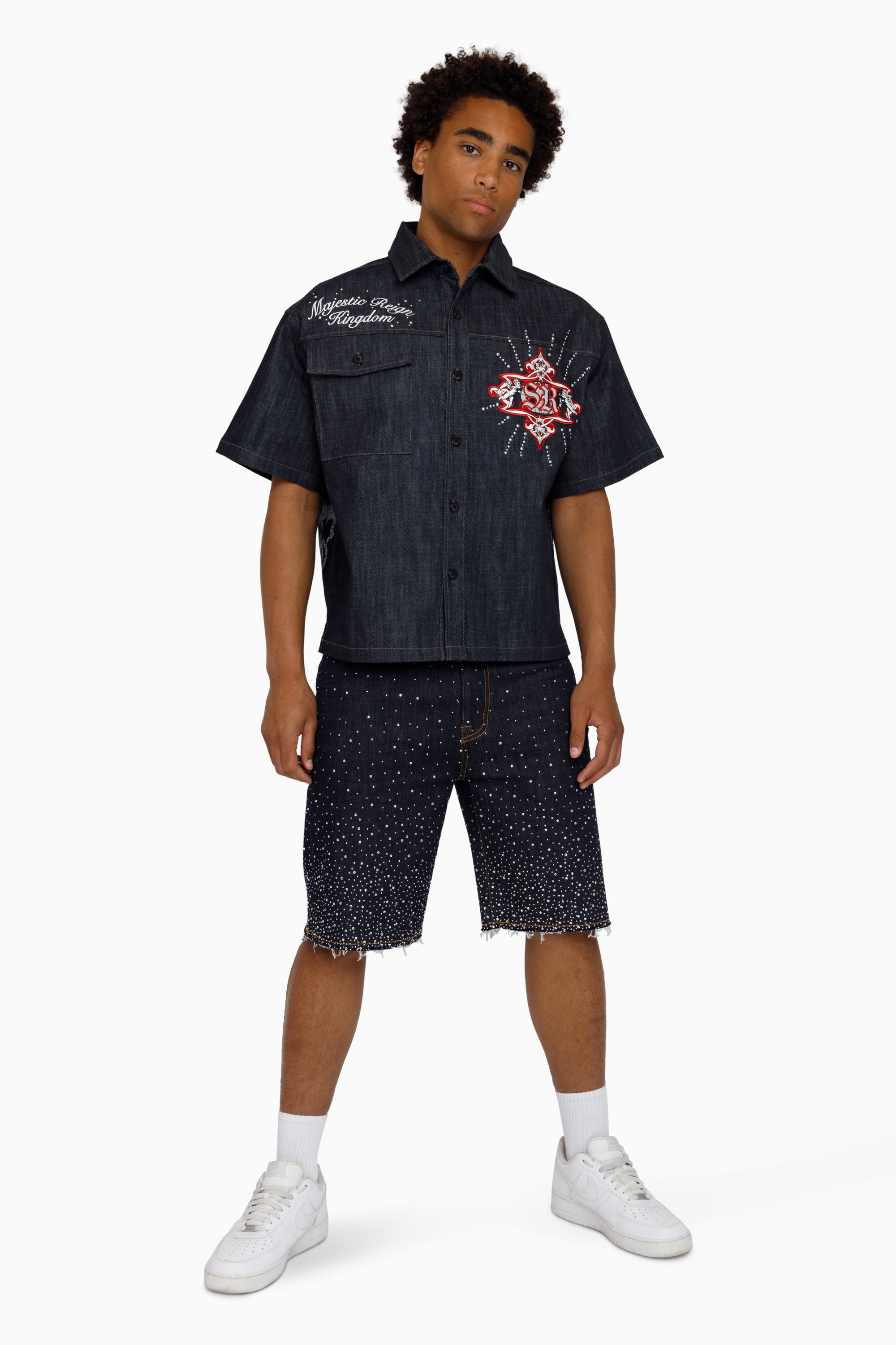 Majestic Reign SS Button Down Shirt - Ink Blue