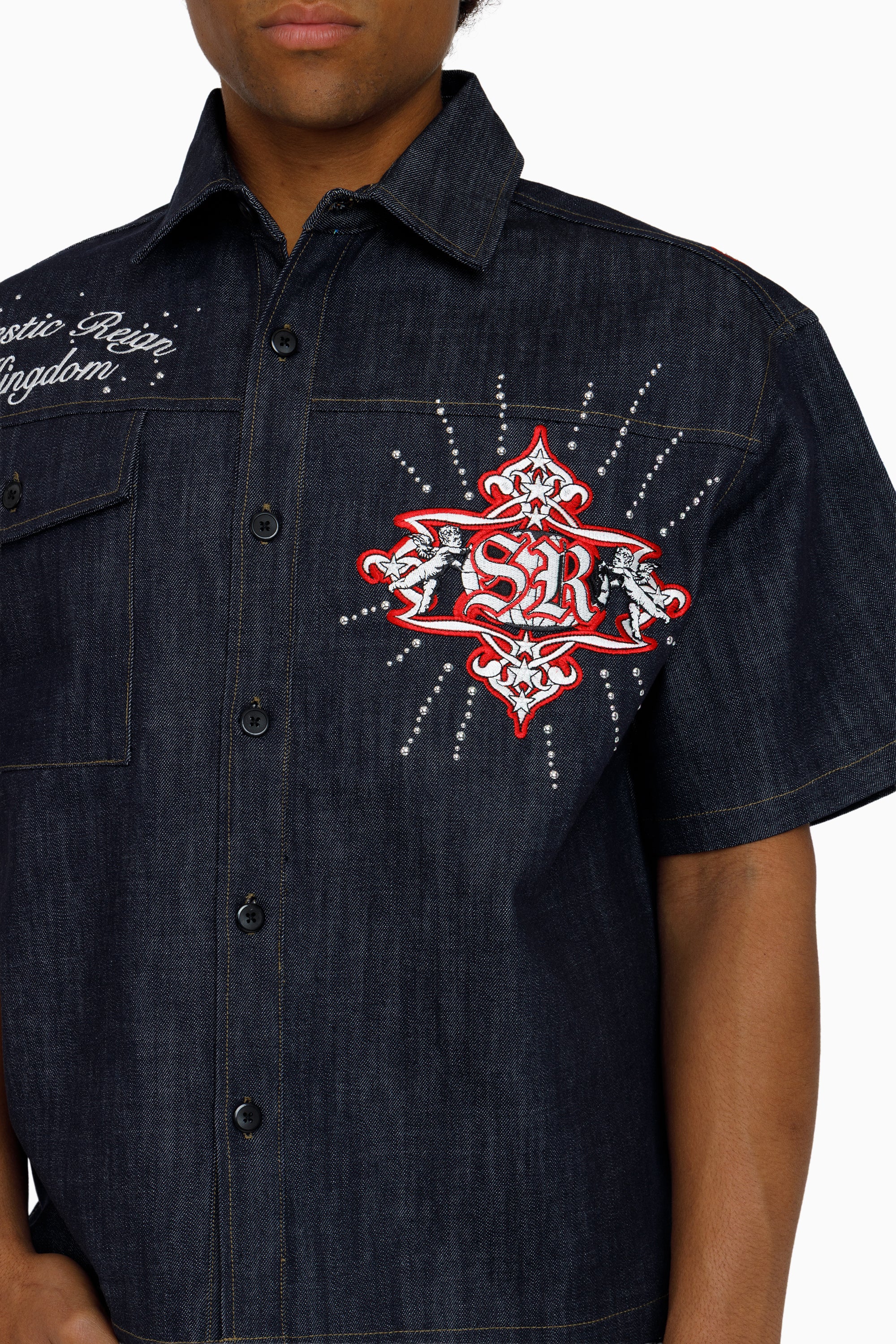 Majestic Reign SS Button Down Shirt - Ink Blue