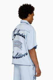 Infinite Ambition SS Button Down Shirt - Blue Bell