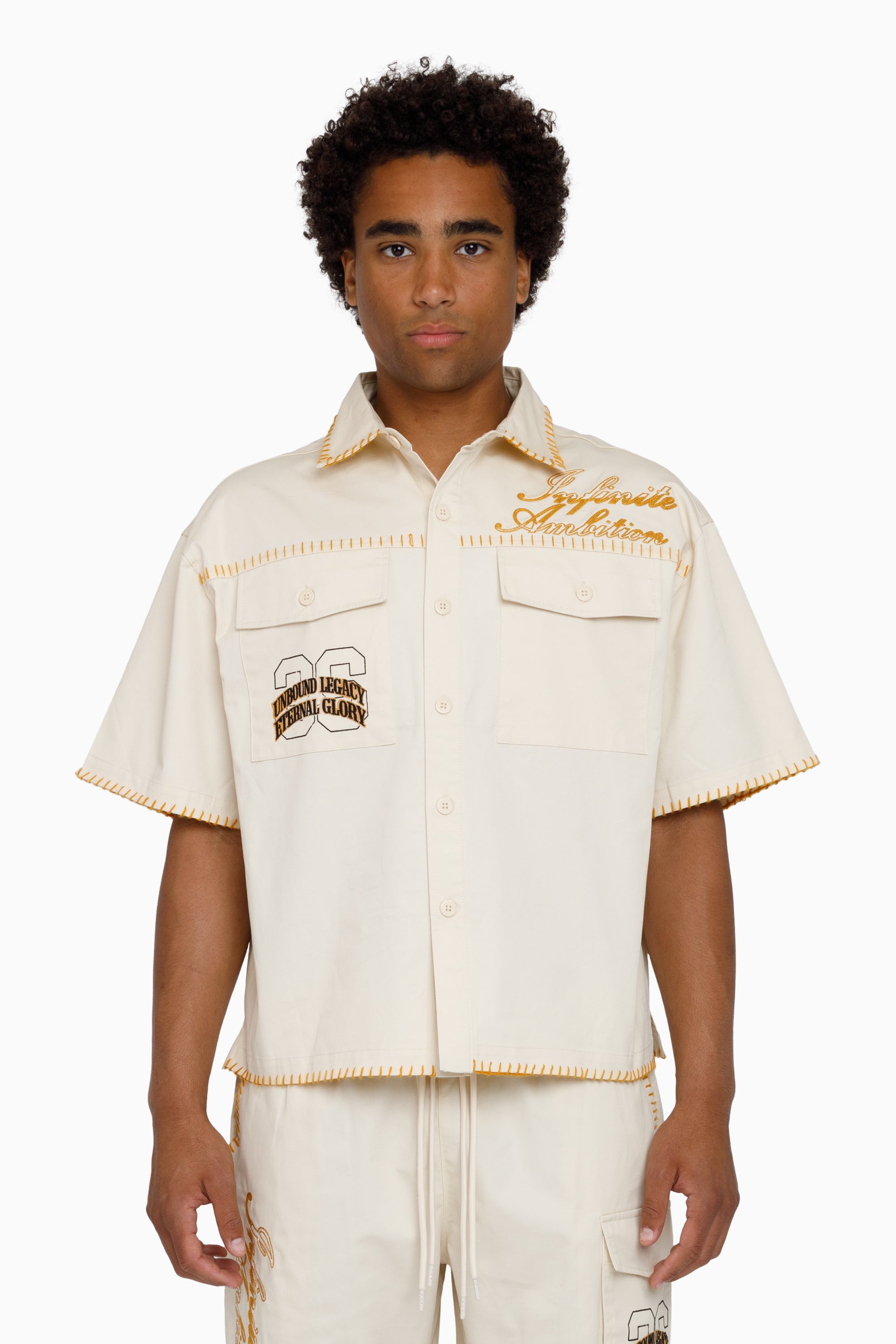Oversized Cropped Triumph Woven Shirt - Surf – Smoke Rise NY
