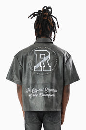 Royalty Colorblock Full Zip Shirt - Black