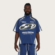 Oversized Cropped Triumph Woven Shirt - Surf