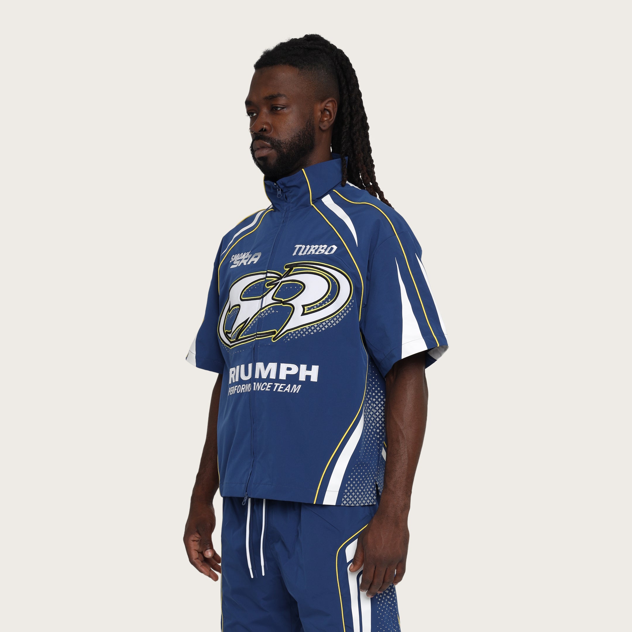 Oversized Cropped Triumph Woven Shirt - Surf