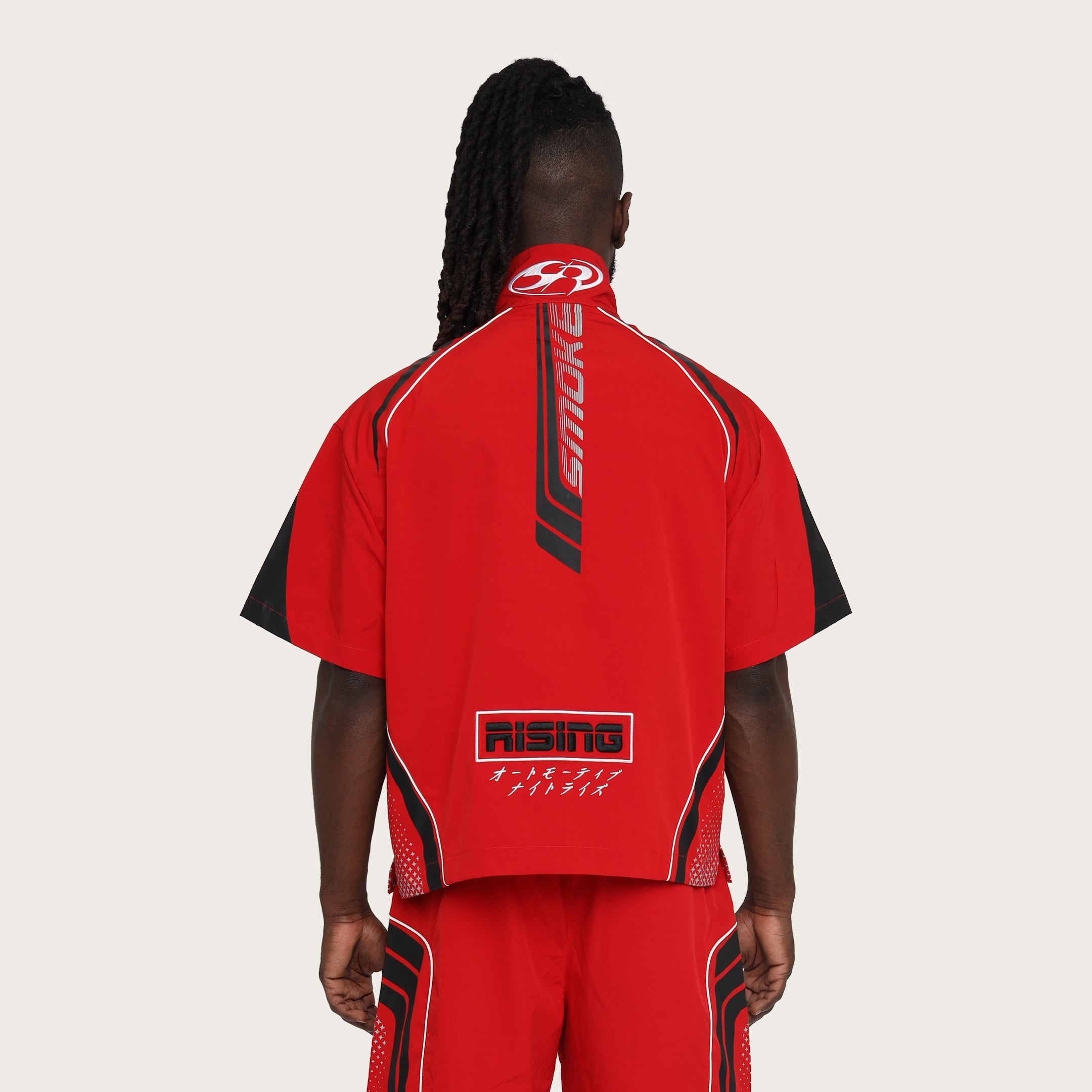 Oversized Cropped Triumph Woven Shirt - True Red