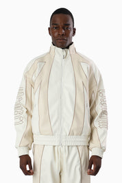Gothic Pleather Track Jacket - Off White