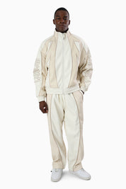 Gothic Pleather Track Jacket - Off White