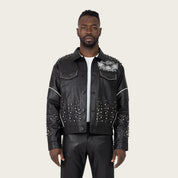Workwear Noble Steed Vegan Leather Trucker Jacket - Black