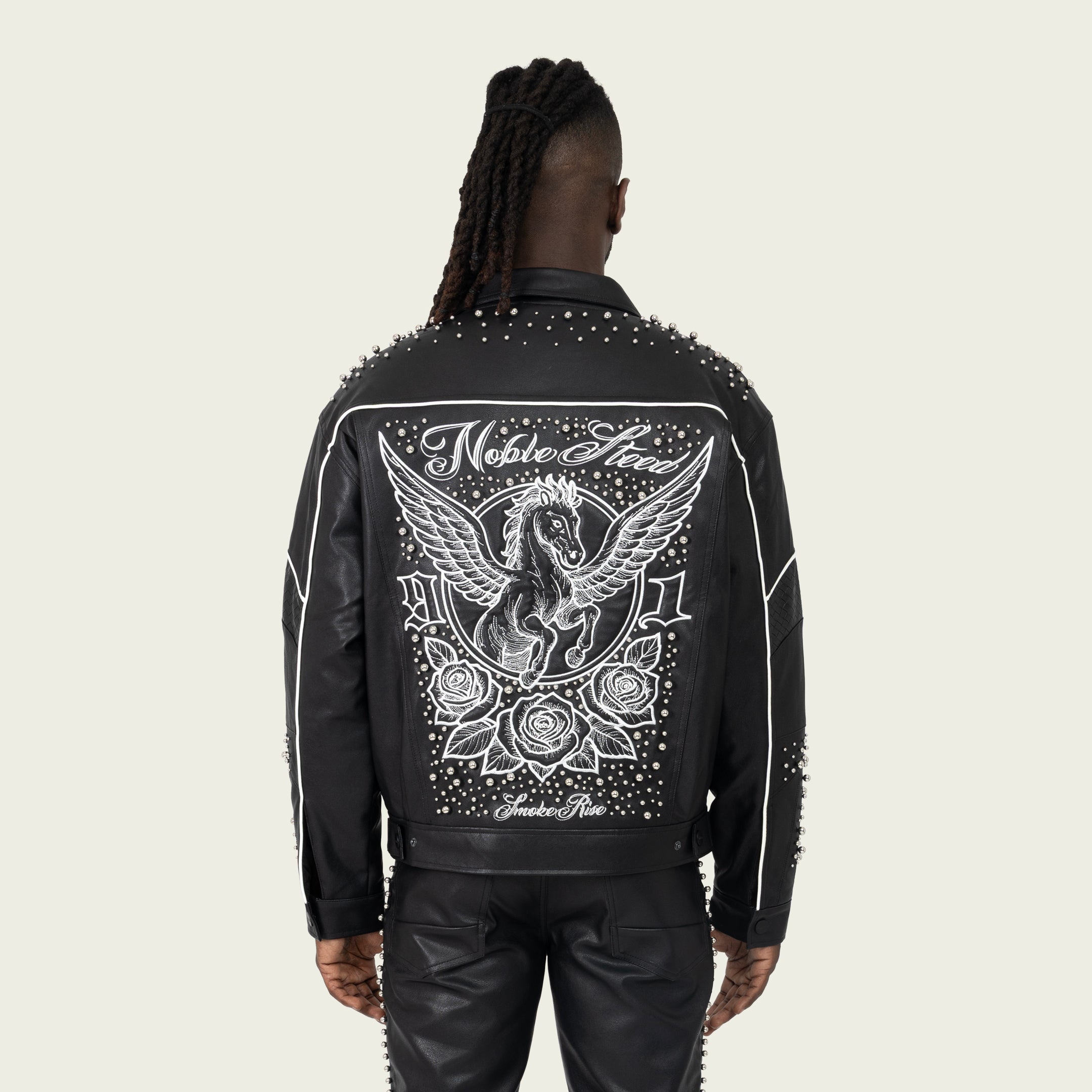 Workwear Noble Steed Vegan Leather Trucker Jacket - Black – Smoke