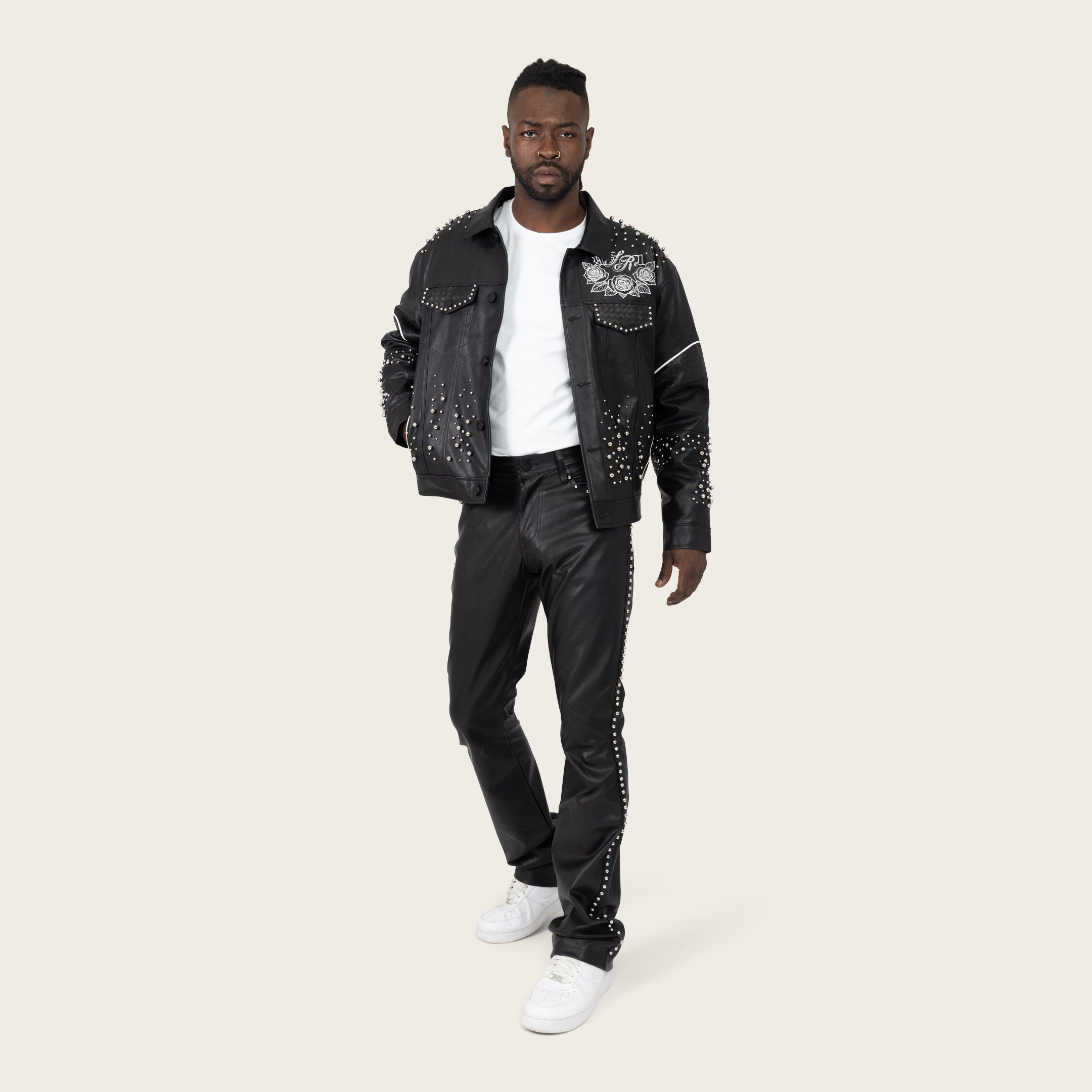 Workwear Noble Steed Vegan Leather Trucker Jacket - Black