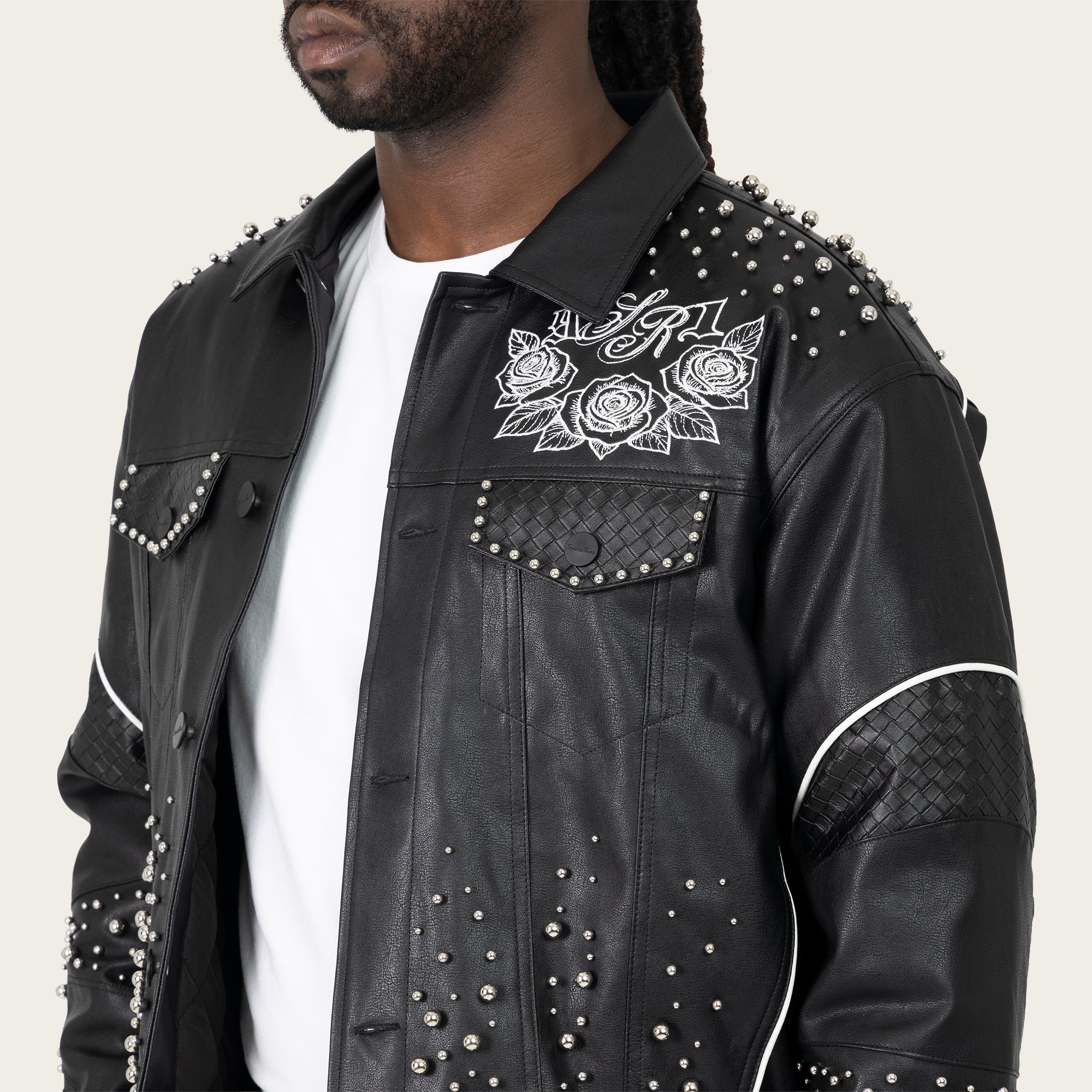 Workwear Noble Steed Vegan Leather Trucker Jacket - Black