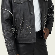 Workwear Noble Steed Vegan Leather Trucker Jacket - Black