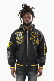 Rise Above All Hooded Bomber Jacket - Black