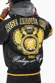Rise Above All Hooded Bomber Jacket - Black