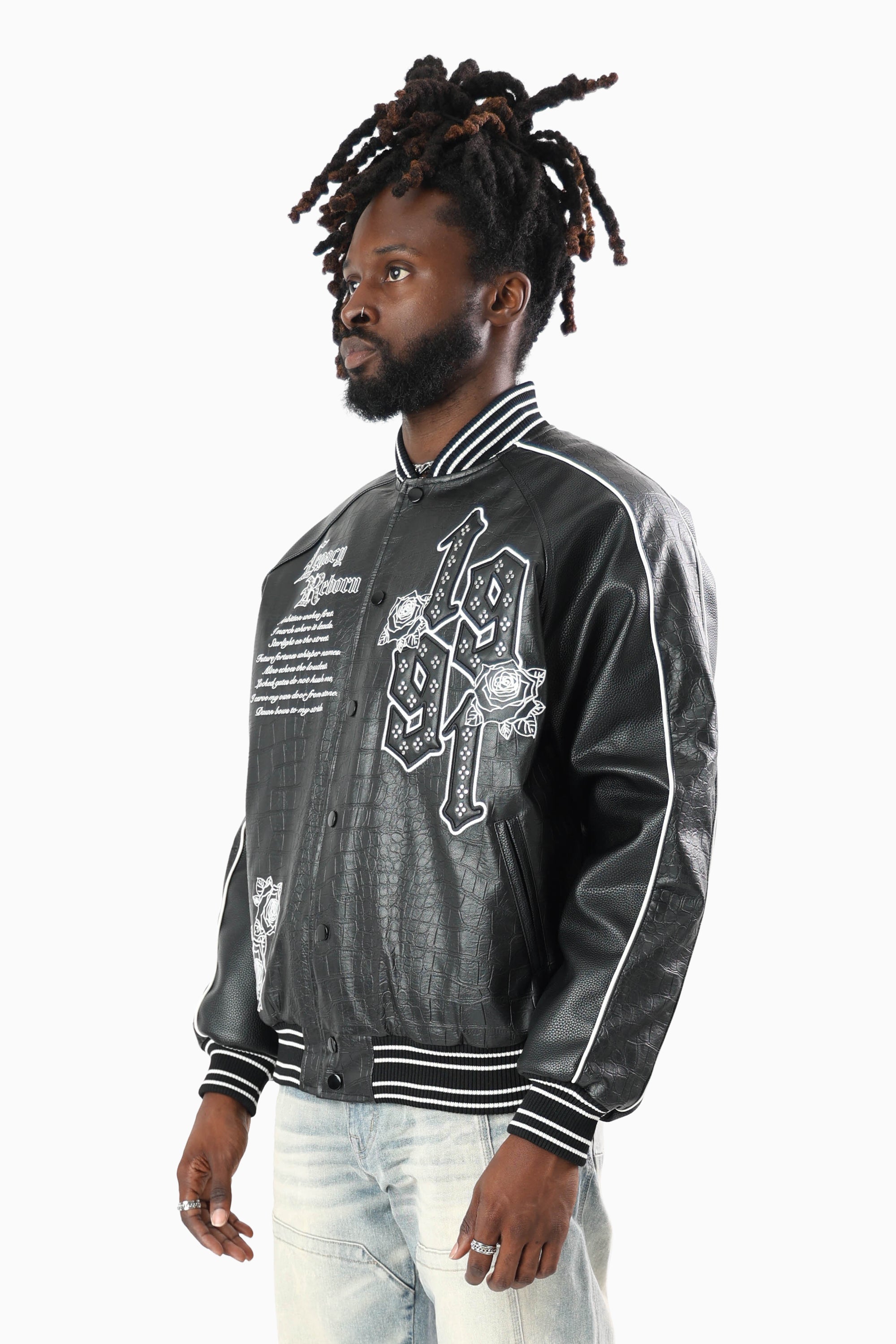 Elite Class Varsity Jacket - Crocodile Black