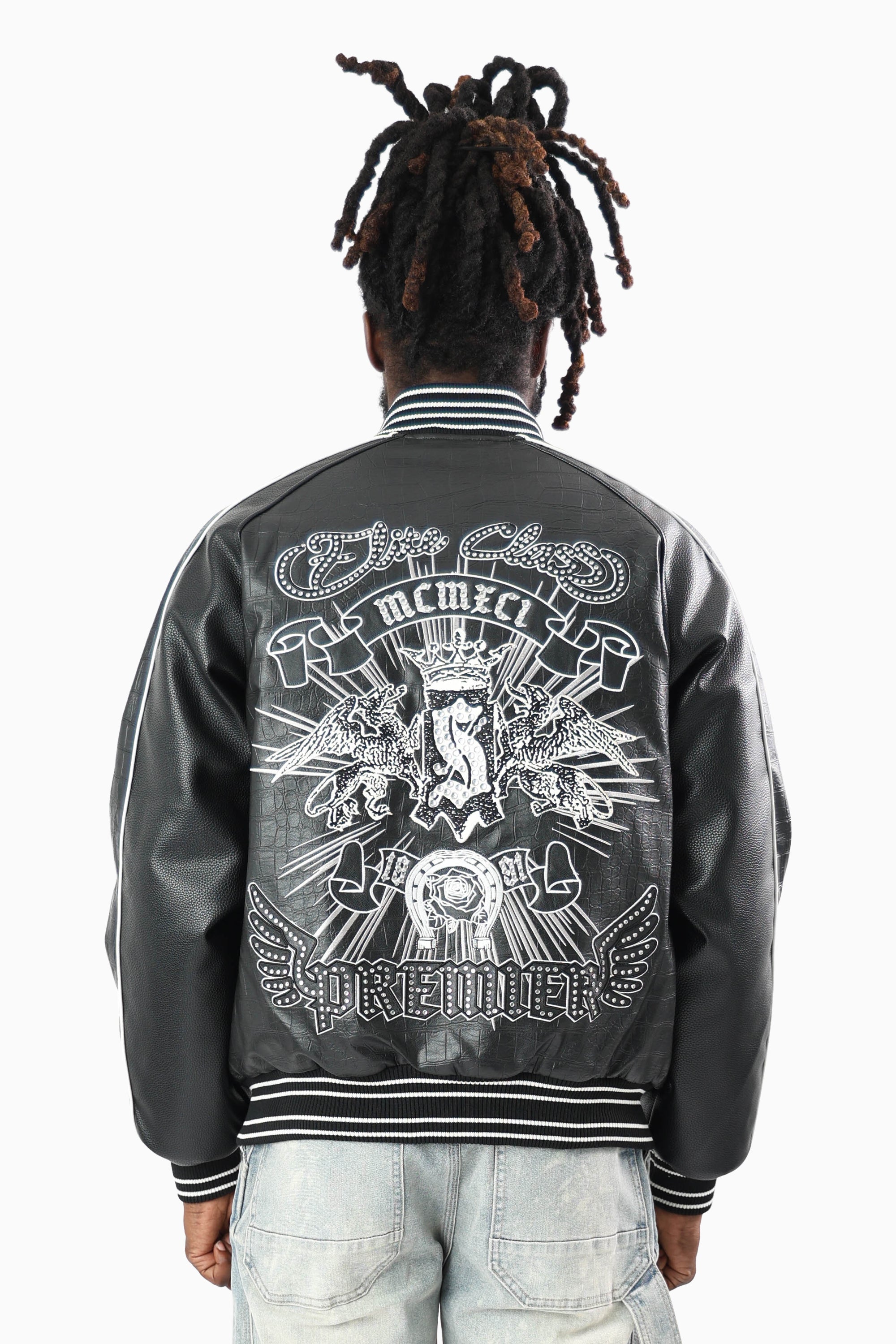 Elite Class Varsity Jacket - Crocodile Black