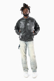 Elite Class Varsity Jacket - Crocodile Black