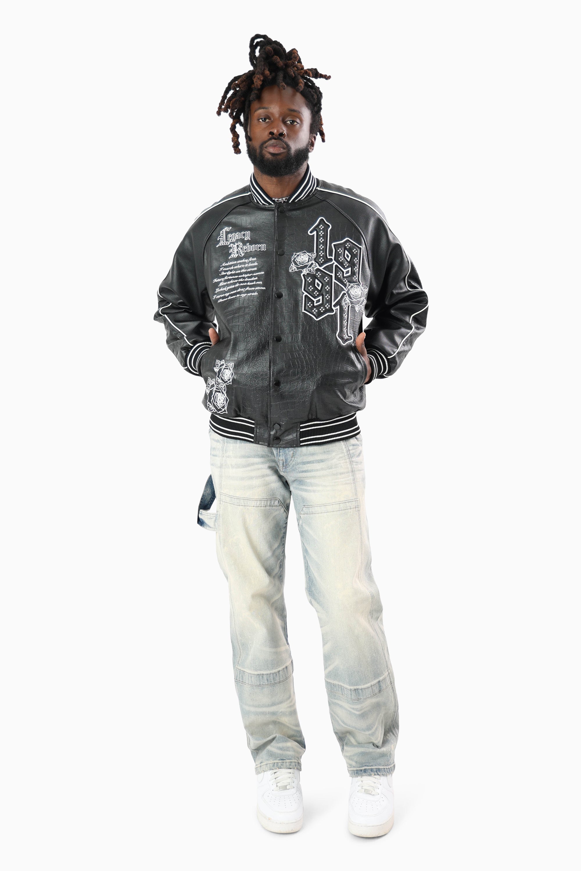 Elite Class Varsity Jacket - Crocodile Black
