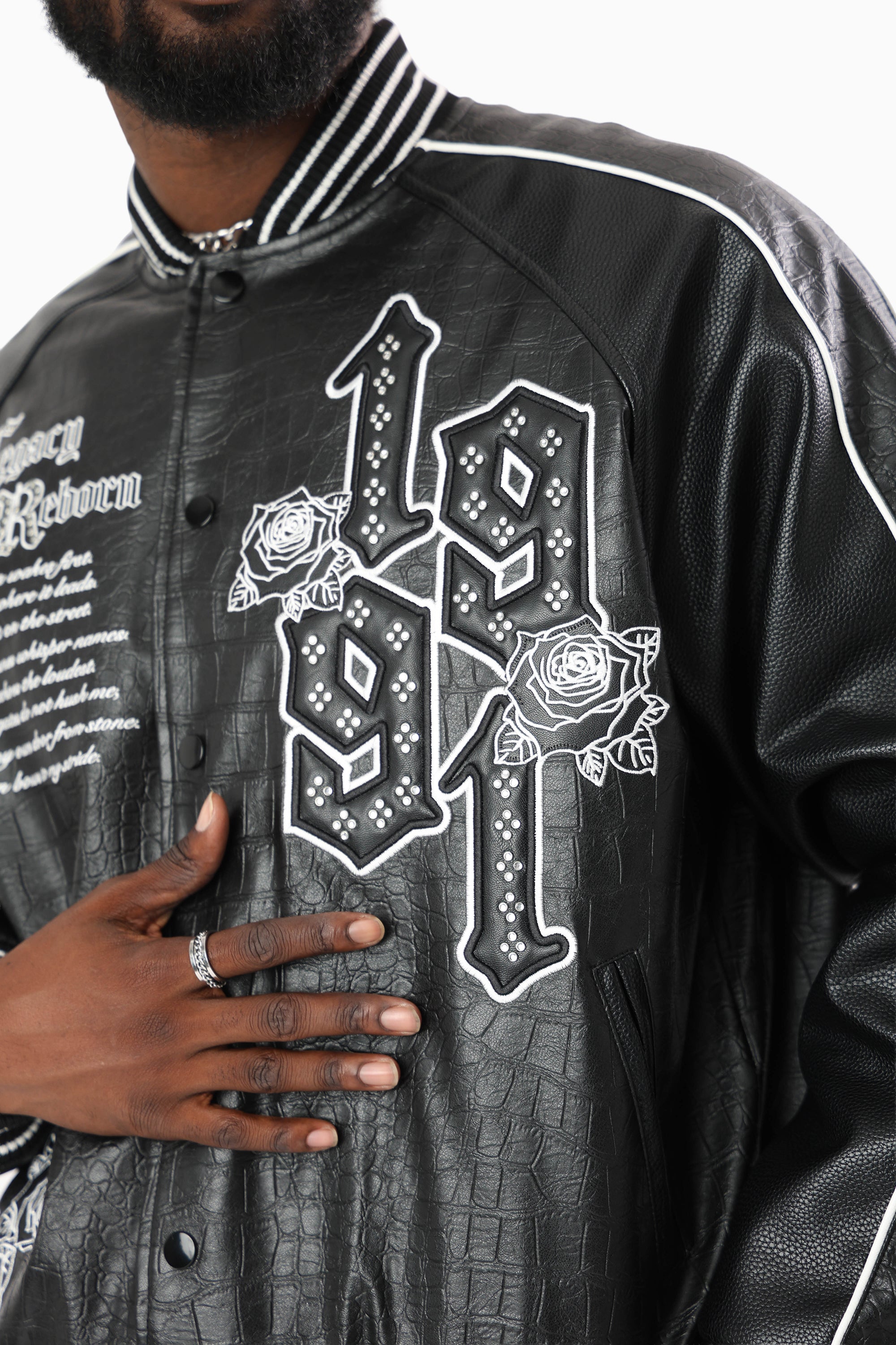 Elite Class Varsity Jacket - Crocodile Black