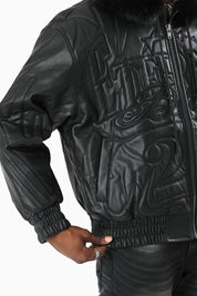 Eternal Drift Bomber With Faux Fur Hoodie - Black