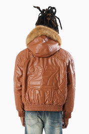 Eternal Drift Bomber With Faux Fur Hoodie - Brown