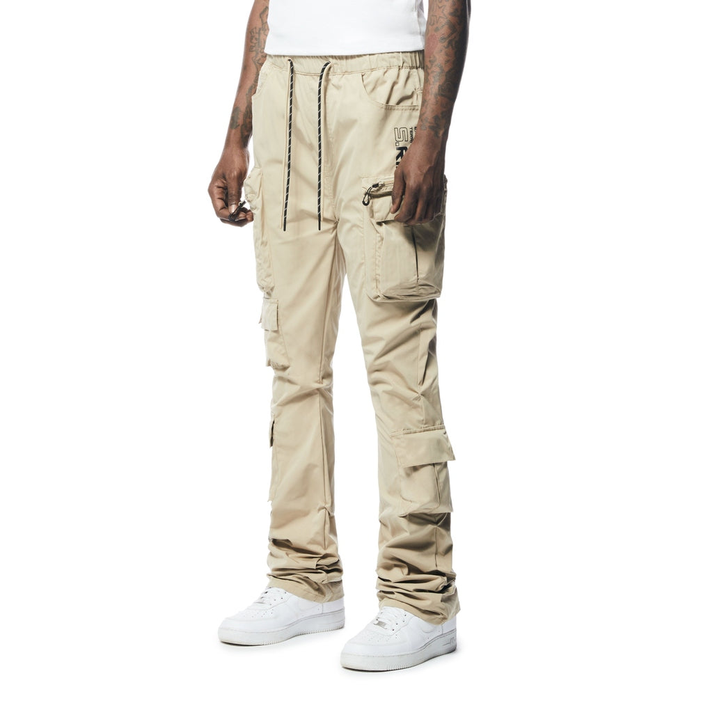 Smoke Rise Stacked Windbreaker Utility Pants - Khaki