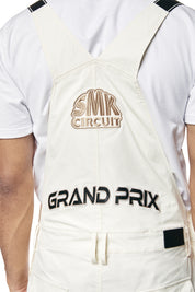Racing Patched Stacked Overalls - Chalk