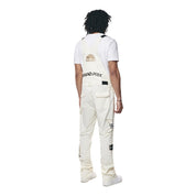 Smoke Rise Racing Patched Stacked Overalls - Chalk