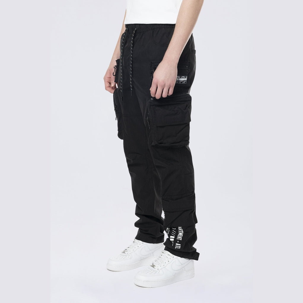 Smoke Rise Utility Cargo Windbreaker Pants - Black