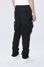 Utility Cargo Windbreaker Pants - Black