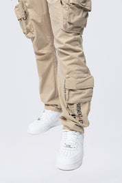 Utility Cargo Windbreaker Pants - Khaki