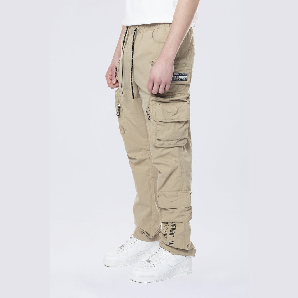 Smoke Rise Utility Cargo Windbreaker Pants - Khaki