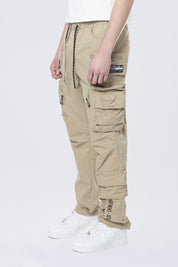 Utility Cargo Windbreaker Pants - Khaki