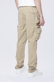 Utility Cargo Windbreaker Pants - Khaki