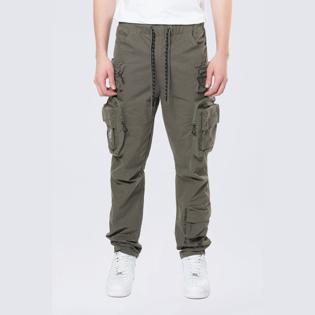 Smoke Rise Utility Cargo Windbreaker Pants - Thyme